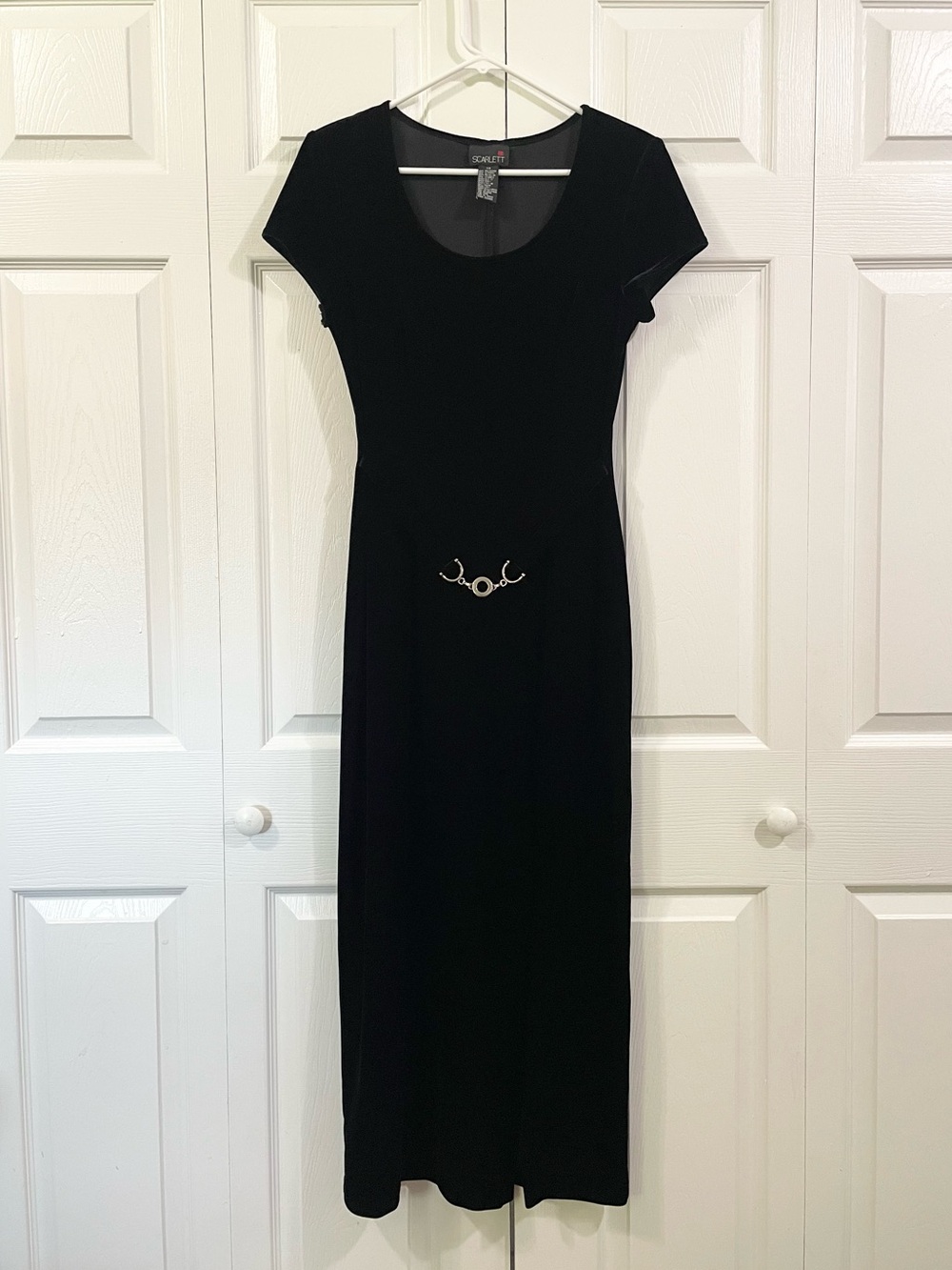 SCARLETT 90s Witchcore Belted Velvet Maxi Dress Women's Size 7/8